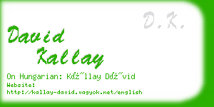 david kallay business card